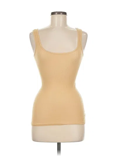 Pre-owned Michael Stars Tank Top Tan Strapless Neckline Tops In Brown