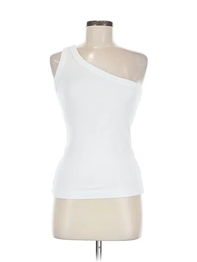 Pre-owned Michael Stars Tank Top White One Shoulder Neckline Tops