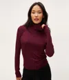Michael Stars Tara Crop Turtleneck In Beetroot