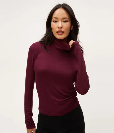Michael Stars Tara Crop Turtleneck In Beetroot