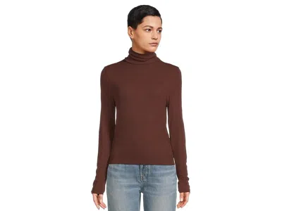 Michael Stars Tara Crop Turtleneck In Brown
