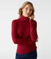 Michael Stars Tara Crop Turtleneck In Carmine