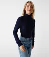 Michael Stars Tara Crop Turtleneck In Nocturnal
