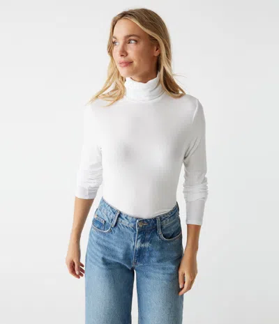Michael Stars Tara Crop Turtleneck In White