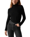 Michael Stars Tara Rib Turtleneck In Black