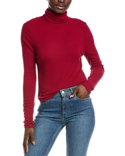 Michael Stars Tara Cropped Turtleneck Top In Red