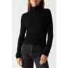 Michael Stars Tara Rib Turtleneck In Black