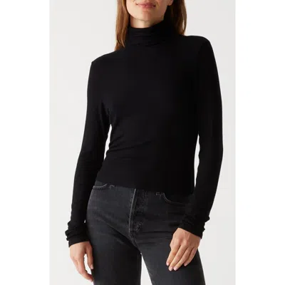 Michael Stars Tara Rib Turtleneck In Black