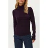 Michael Stars Tara Rib Turtleneck In Purple