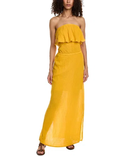 Michael Stars Tara Tube Maxi Dress In Yellow