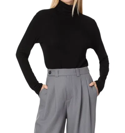 Michael Stars Tara Turtleneck Tee In Black