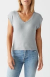 Michael Stars Tati Power Shoulder Rib Top In Crescent