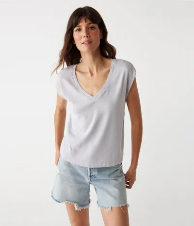 Michael Stars Tati Power Shoulder Top In Crescent