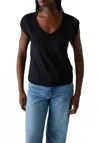 Michael Stars Tati Power Shoulder Top In Black In Black