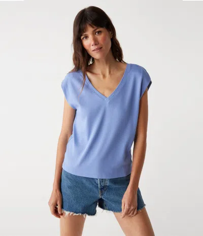 Michael Stars Tati Power Shoulder Top In Salt Water