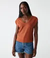 Michael Stars Tati Power Shoulder Top In Toffee