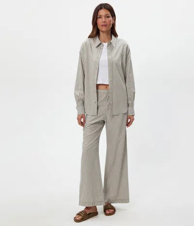 Michael Stars Taylor Striped Wide Leg Pant In Green