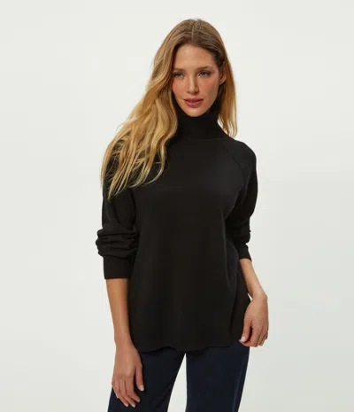 Michael Stars Tegan Cashmere Turtleneck In Black