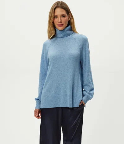 Michael Stars Tegan Cashmere Turtleneck In Blue