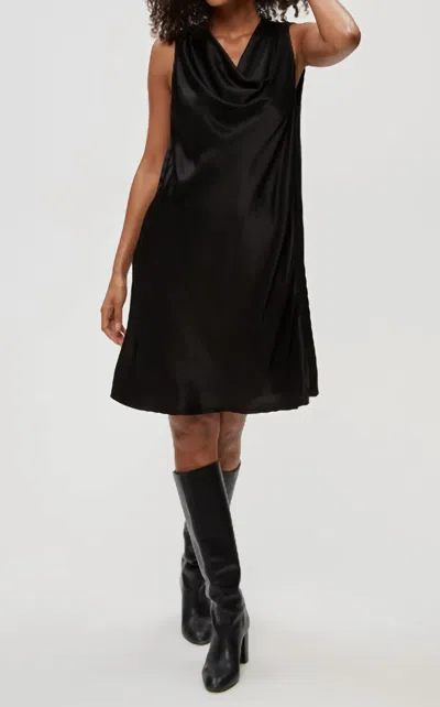 Michael Stars Tessa Cowl Neck Mini Dress In Black