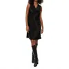 Michael Stars Tessa Cowl Neck Mini Dress In Black In Black