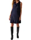 Michael Stars Tessa Cowl Neck Mini Dress In Blue