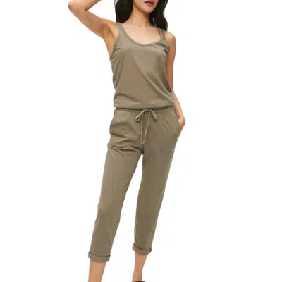Michael Stars Theo Tank Jumpsuit In Olive In Green