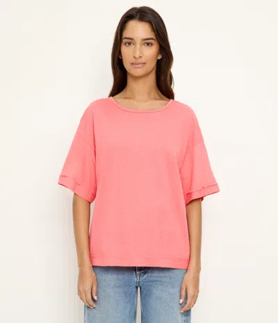 Michael Stars Tilda Oversize Cotton Crewneck T-shirt In Pink