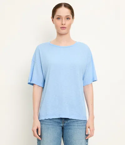 Michael Stars Tilda Oversize Cotton Crewneck T-shirt In Blue