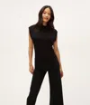 Michael Stars Tina Mock Neck Top In Black