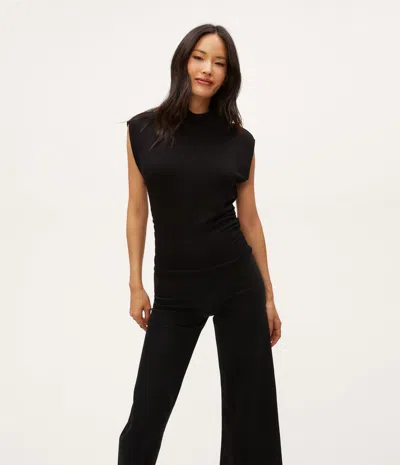 Michael Stars Tina Mock Neck Top In Black
