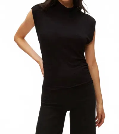MICHAEL STARS TINA MOCK NECK TOP IN BLACK