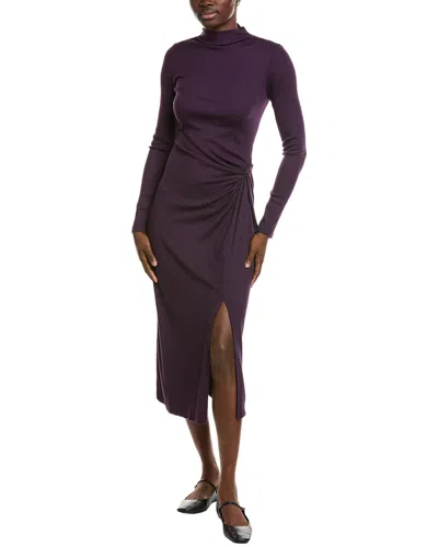 Michael Stars Tish Mock Neck Midi Dress In Purple