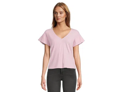 Michael Stars Tobi V-neck T-shirts In Pink
