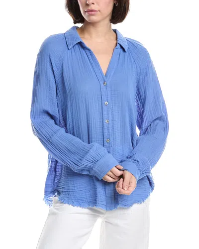 Michael Stars Toni Button-down Shirt In Blue