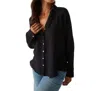 Michael Stars Toni Double Gauze Button Down Shirt In Black In Black