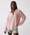 Michael Stars Toni Gauze Button Down Shirt In Grapefruit