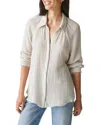 Michael Stars Toni Gauze Button Down Shirt In Gray