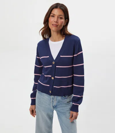 Michael Stars Tracey Buttondown Crop Cardigan Sweater In Blue