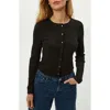 Michael Stars Trixie Cotton Snap-up Cardigan In Black