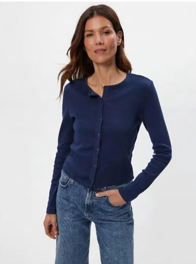 Michael Stars Trixie Crew Neck Snap Cardigan In Nocturnal In Multi