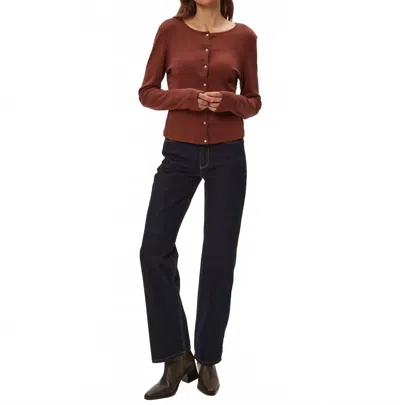 Michael Stars Trixie Snap Sweater In Espresso In Brown