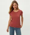 Michael Stars Trudy Supima Tee In Burgundy