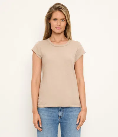 Michael Stars Rhea Power Shoulder Tee In Animal Print