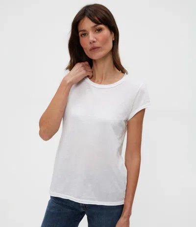 Michael Stars Joey Power Shoulder Tee In White