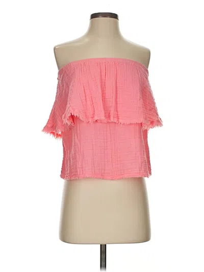 Pre-owned Michael Stars Tube Top Pink Strapless Neckline Tops