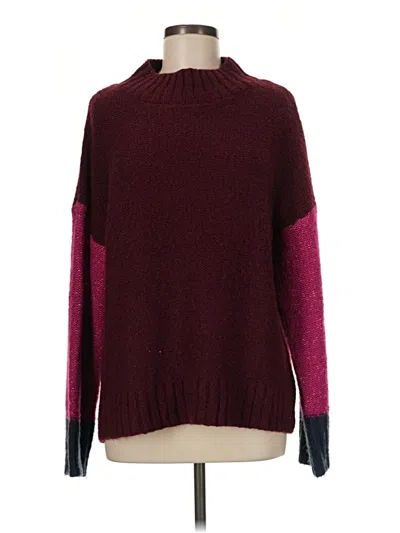 Pre-owned Michael Stars Turtleneck Sweater In Burgundy