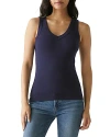 Michael Stars Maya Cotton V-neck Tank In Nocturnal