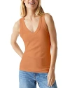 Michael Stars V Neck Tank In Tangerine