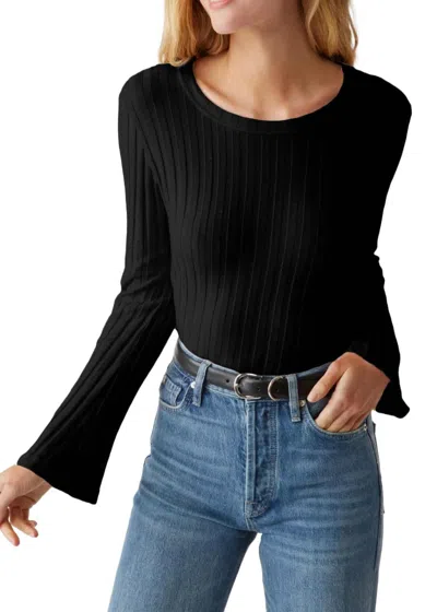 Michael Stars Valerie Bell Sleeve Top In Black